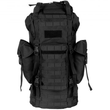   MFH - BW Combat Backpack, "MOLLE", 65 l, aluminium rod, black - merevített hátizsák / fekete