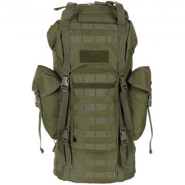   MFH - BW Combat Backpack, "MOLLE", 65 l, aluminium rod, OD green - hátizsák, merevített / oliva zöld