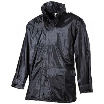   Rainjacket Poliester with PVC black XL - MFH vízálló eső kabát PVC fekete, XL